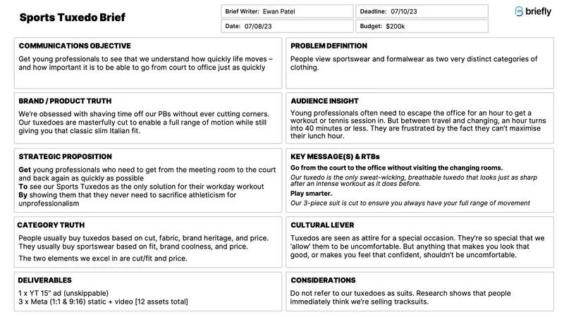 Creative brief example