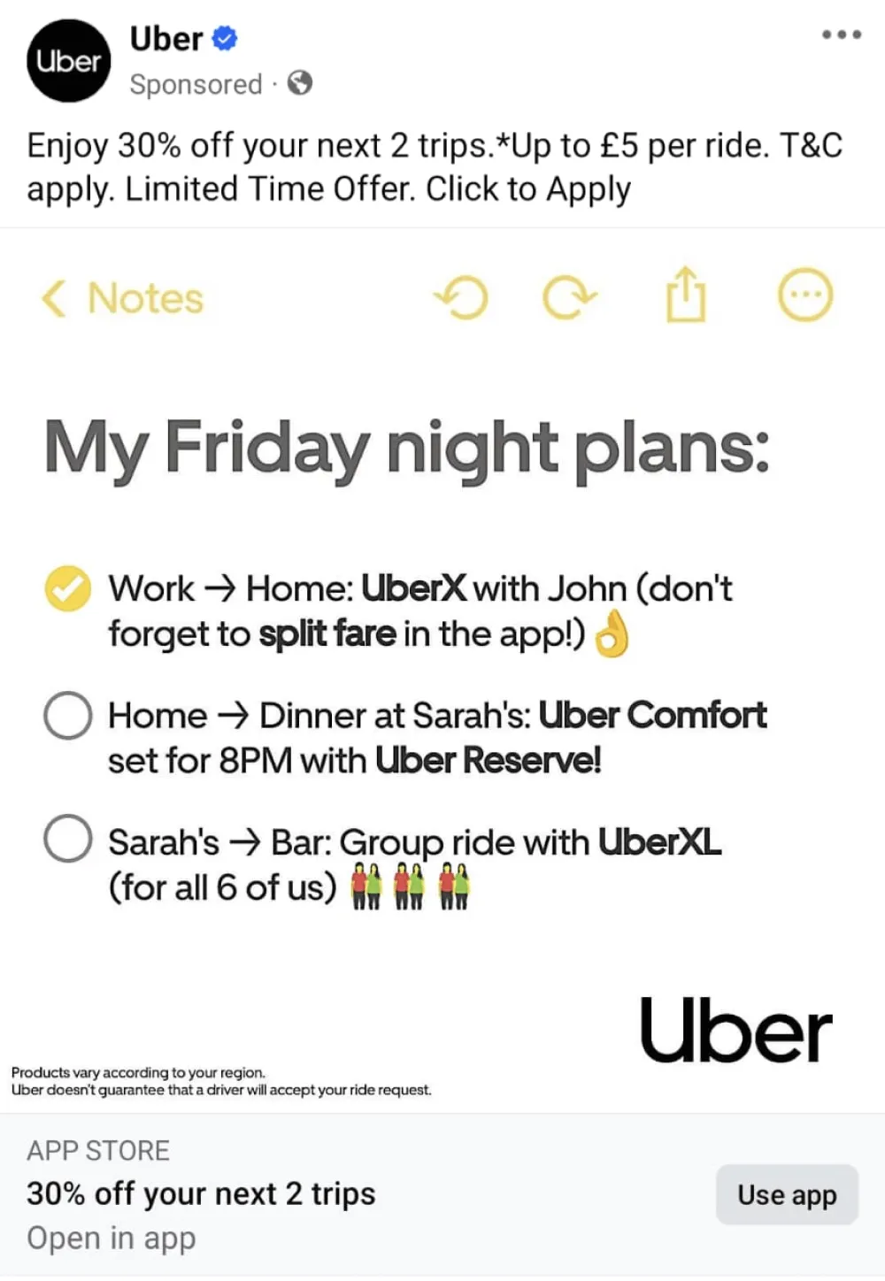 Uber Notes App Post